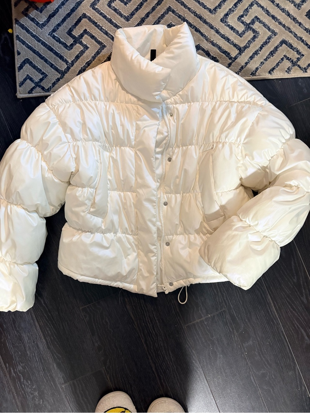 White Puffer Jacket - Women's Short Coat